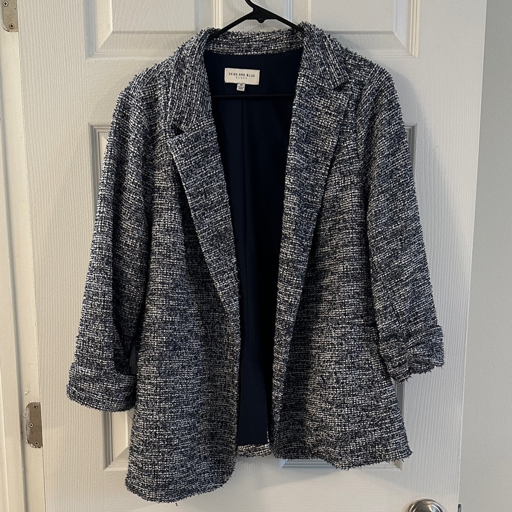 SOLD - Skies Are Blue Curvy Navy Jacket